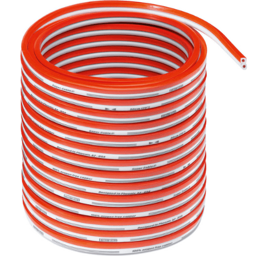 red and white bundle of wire